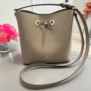 Kate Spade Gray Leather Sadie Bucket Bag